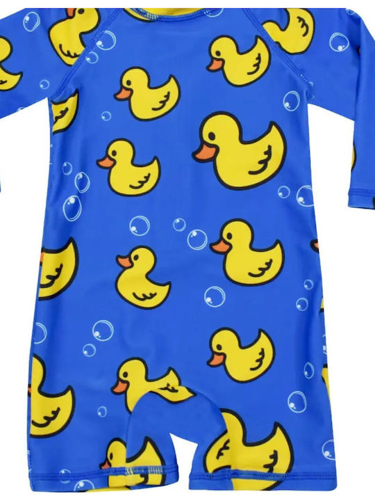 Tres Chic Kinder Badebekleidung Einteilig Mit Langen Ärmeln Blau