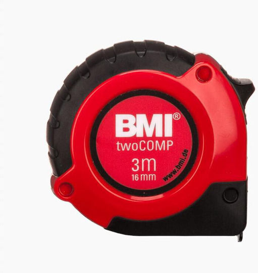 BMI Tools Μετροταινία με Αυτόματη Επαναφορά 16mm x 3m