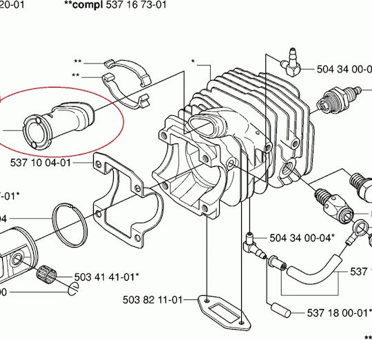 Husqvarna 334t 338xpt 339xp Cs2135t Cs2139t Chainsaw Intake Manifold