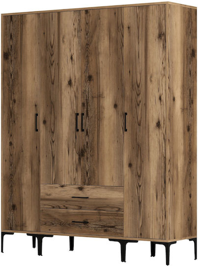 Τετράφυλλη Ντουλάπα 160x47x201cm Τετράφυλλη Ντουλάπα 160x47x201cm
