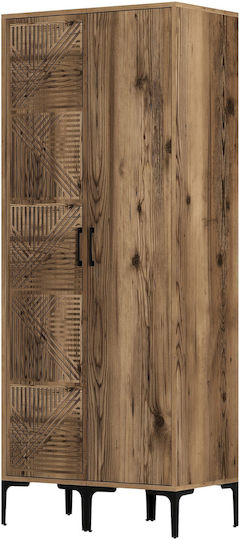 Ντουλάπα Με Δύο Πόρτες (ps) - Καρύδι 80x47x201cm Ντουλάπα Με Δύο Πόρτες (ps) - Καρύδι 80x47x201cm