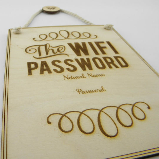 World Wood Ξύλινη Ταμπέλα “ Wifi Password”