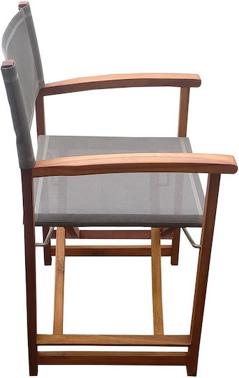 Director Chair Wooden Teak Oil Finish 58x52x86cm
