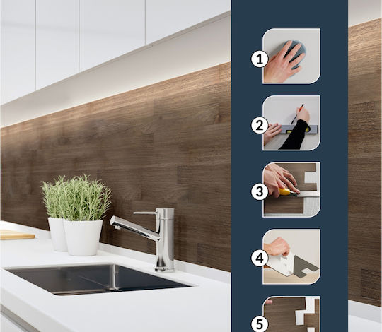 Decorative Wall Sticker Tiles 4 Pieces 25x25cm Douceur d'Intérieur