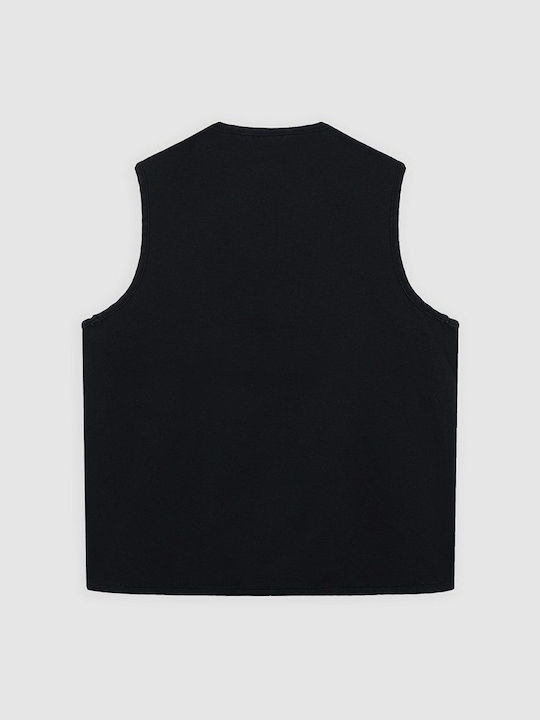 Canvas Ärmelloses 3 in 1 Winter Herren Jacken Schwarz