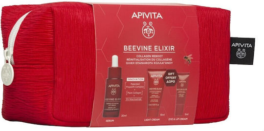 Apivita Beevine Elixir Routine Skin Care Set for Anti-ageing, Moisturizing & Brightening 4pcs