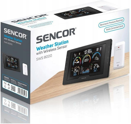 Sencor SWS 8000 Ασύρματος Μετεωρολογικός Σταθμός Ψηφιακός Επιτραπέζιος