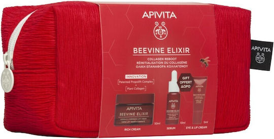 Apivita Beevine Elixir Routine Skin Care Set for Anti-ageing, Moisturizing & Brightening 3pcs
