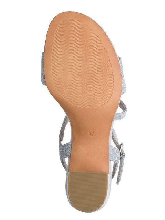 Damen Sandalen Anatomisch mit Strass Silber