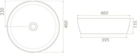 Cerastyle One Επικαθήμενος Νιπτήρας Πορσελάνης 46x46x13.5cm
