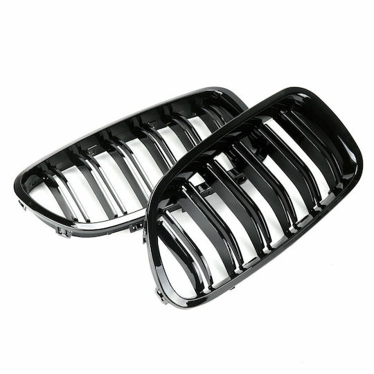 Капаци За Огледала Batman Стил Двойна Бъбрек Подходящи За BMW 5 Series E60 E61 2003-2009 Черен Гланц