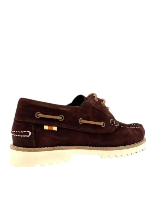 Leather Men's Boat Shoes in Brown Colour