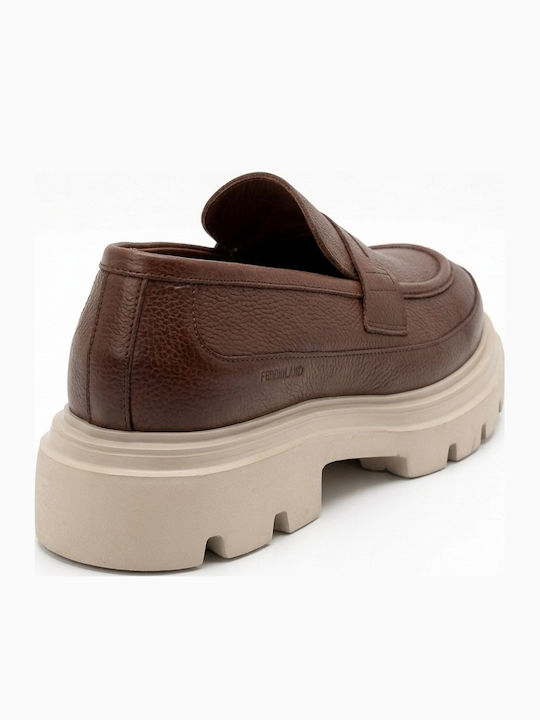 Δερμάτινα Ανδρικά Loafers σε Ταμπά Χρώμα