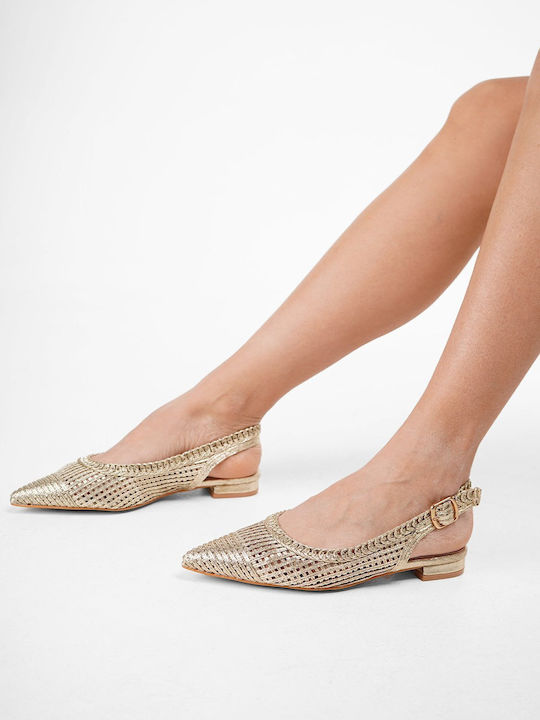 Damen Ballerinas Gold