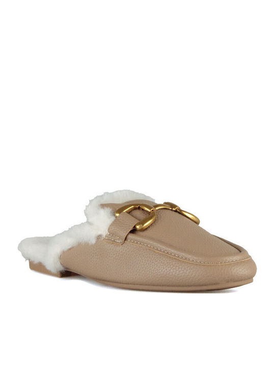 Mules With Heel In Brown Colour