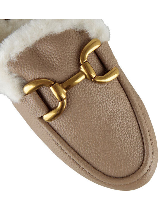 Mules With Heel In Brown Colour