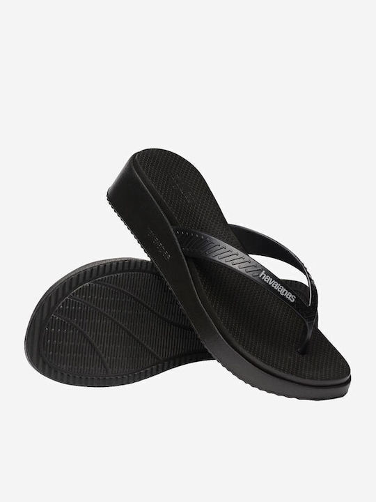 High Platform II Flip Flops With Platform In Black Colour
