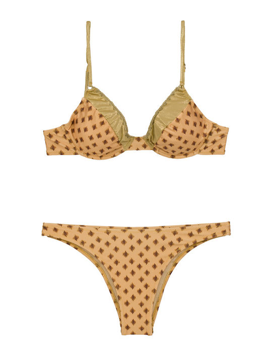 Γυναικείο Μαγιό Bikini Μπανέλα Boho-chic Χρυσό Γυναικείο Μαγιό Bikini Μπανέλα Boho-chic Χρυσό