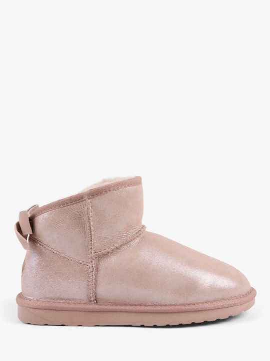 Leder Damen Stiefeletten Rosa