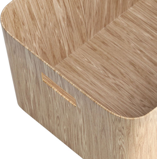 Wooden Storage Box with Lid Beige 39.5x30.5x20.3cm