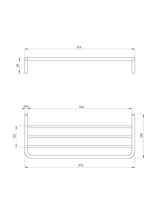 Deante Wall Mounted Bathroom Shelf Metallic Gray