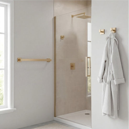 Naron Wall Mounted Bathroom Accessory Set Inox Gold 5 Pieces