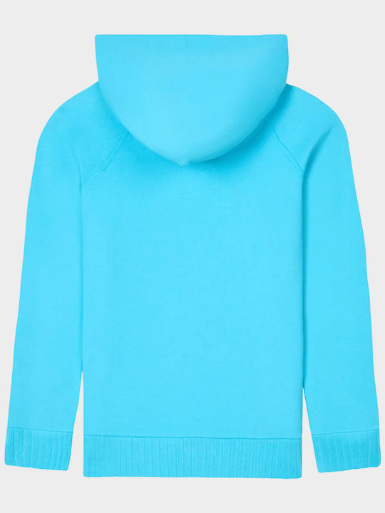 Long Women's Sweatshirt Hooded Turquoise