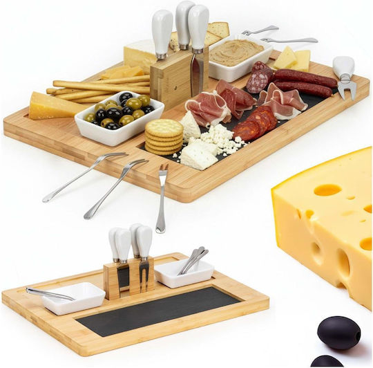 Servierplatten Käse mit Griff Hölzernes 40x30x8cm 13Stücke