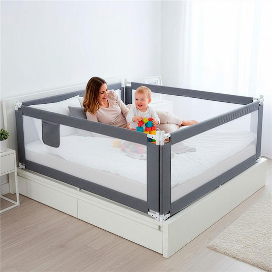 Bettschutzgitter für das Bett aus Metall in Weißer Farbe 210x196cm