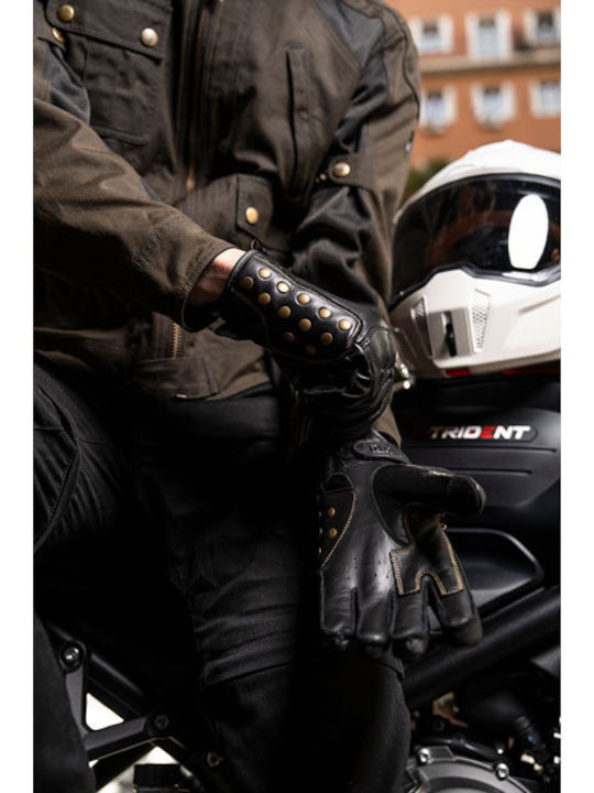 ByCity Thunder Summertime Men's Motorcycle Leather Gloves Black