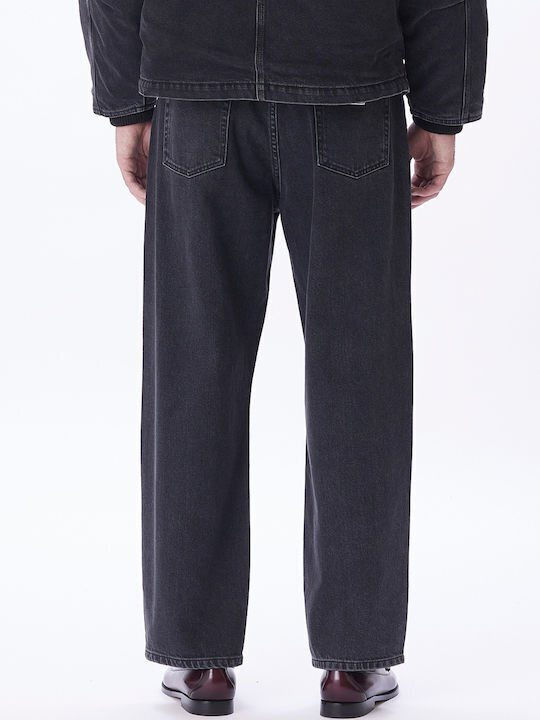 Herren Jeanshosen Regular Fit Faded Schwarz