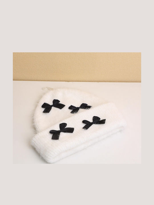 Kinder Beanie Gestrickt Weiß