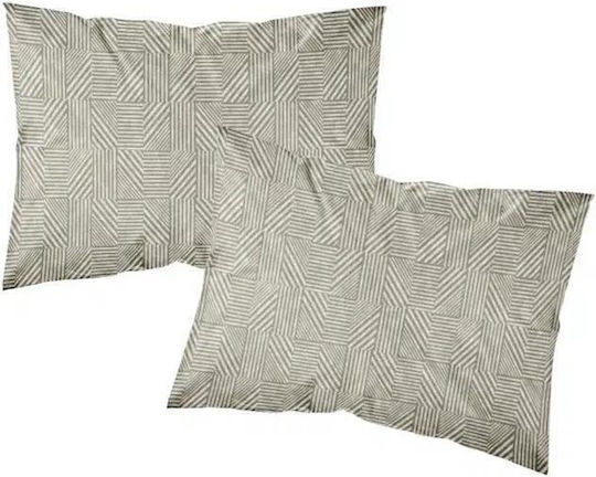 Borea Σετ Σεντόνια Μονά Βαμβακερά Λαδί 160x240cm 2τμχ