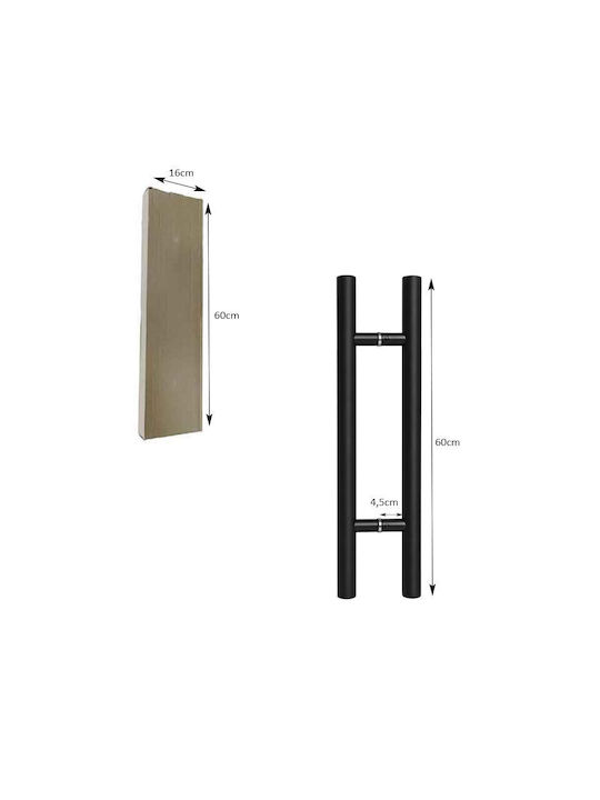 Türgriff Für Vordertür Glas 600mm Schwarze
