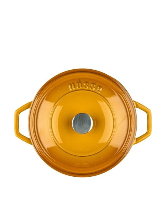 Hosse Deep Cast Iron Pot 2.61lt 20cm Yellow