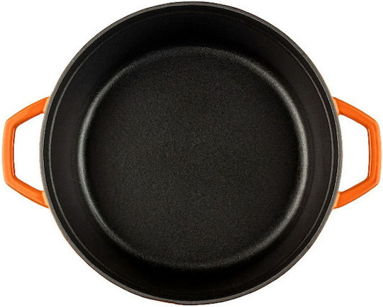 Hosse Tieftopf aus Gusseisen 0.765l / 12cm Orange