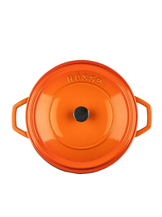 Hosse Deep Cast Iron Pot 2.61lt 20cm Orange