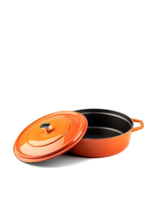 Hosse Deep Cast Iron Pot 3.15lt 26cm Orange