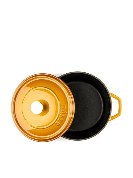 Hosse Deep Cast Iron Pot 6.1lt / 28cm Yellow