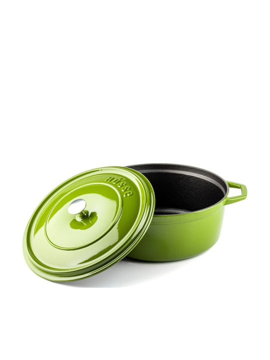 Hosse Deep Cast Iron Pot 0.765lt / 12cm Green