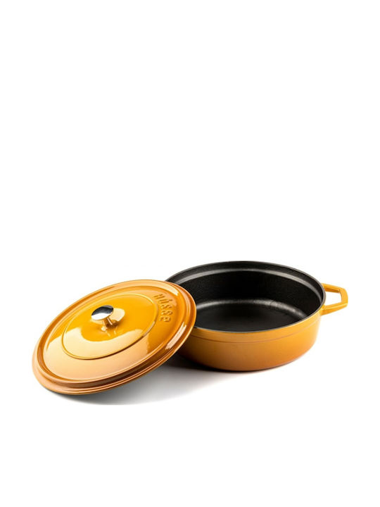 Hosse Deep Cast Iron Pot 3.4lt 28cm Yellow