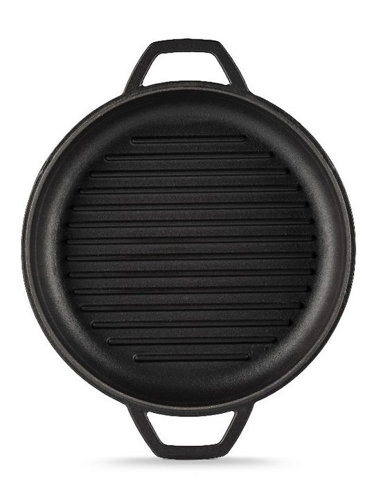 Hosse Cast Iron Grill Pan with Lid 28cm