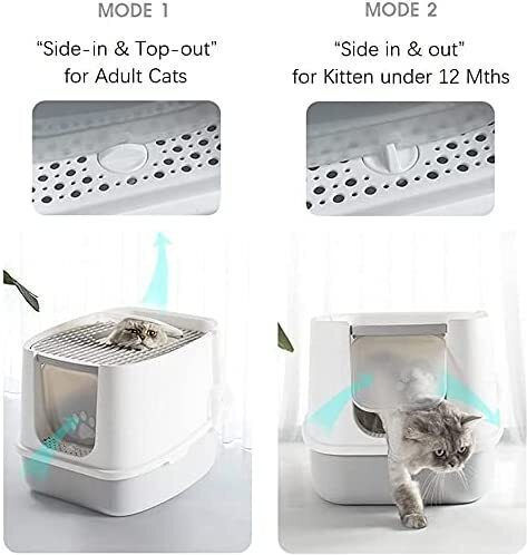 Animal Cat Toilet Closed with Sieve Gray L37 x W35cm