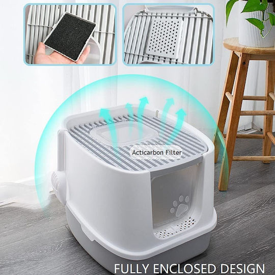 Animal Cat Toilet Closed with Sieve Gray L37 x W35cm