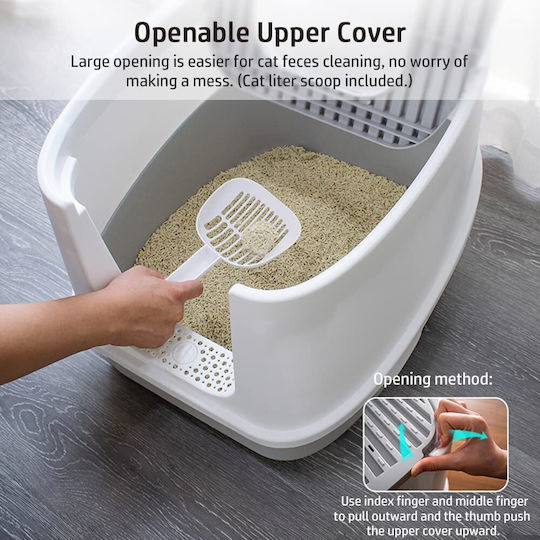 Animal Cat Toilet Closed with Sieve Gray L37 x W35cm