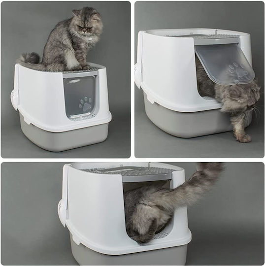 Animal Cat Toilet Closed with Sieve Gray L45 x W40cm