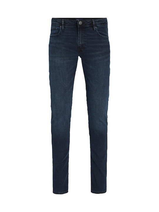 Men's Elastic Jeans Pants with Regular Straight Fit Dark Navy