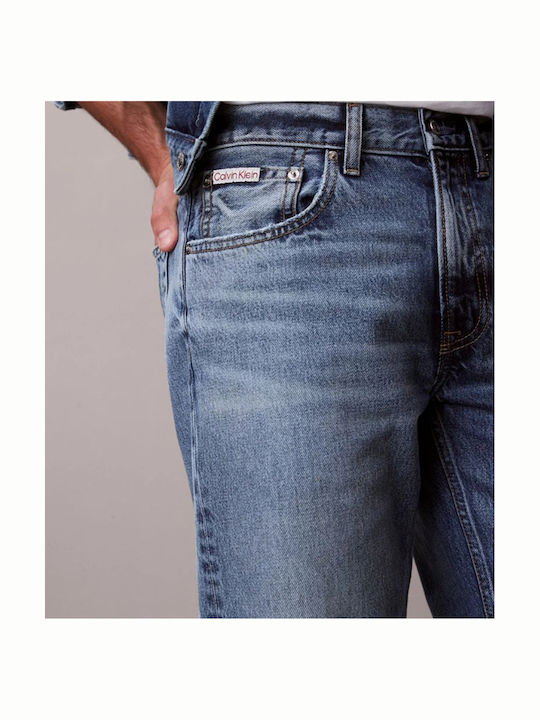 Ανδρικό Παντελόνι Τζιν με Relaxed Straight Εφαρμογή Μπλε