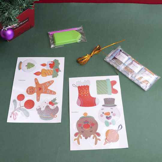 Diy Christmas Series Hanging Decorations Rhinestone Paper 10 Pieces