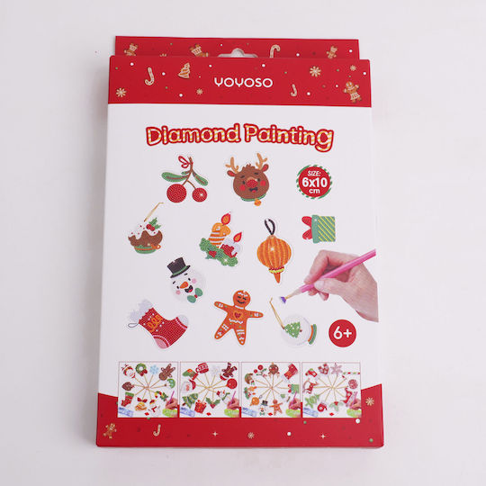 Diy Christmas Series Hanging Decorations Rhinestone Paper 10 Pieces